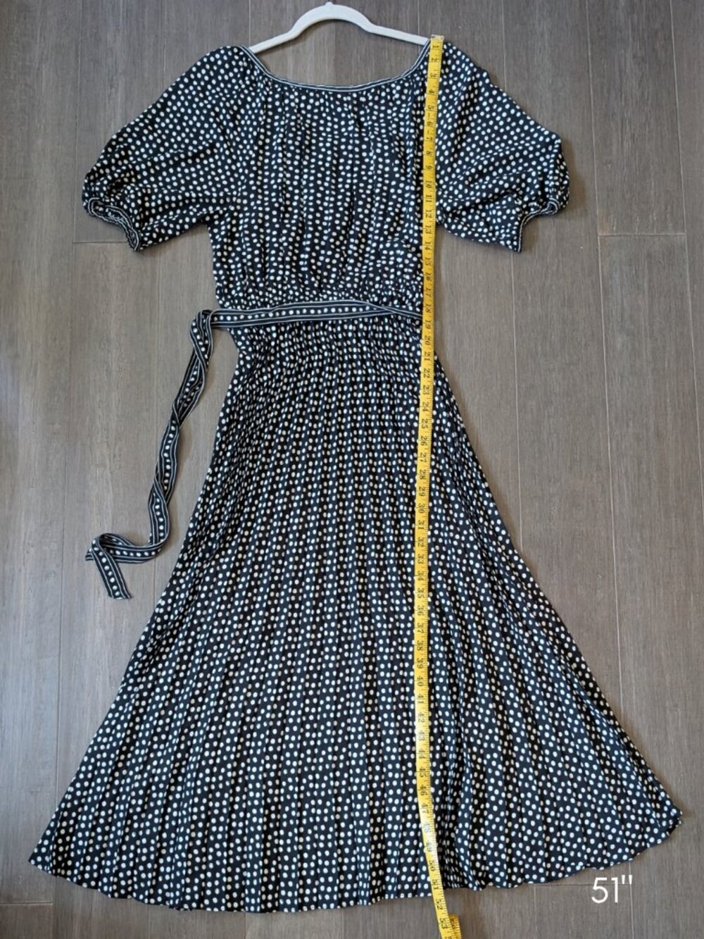 Max Studio Black and White Polka Dot Midi Dress - Picture 8 of 11